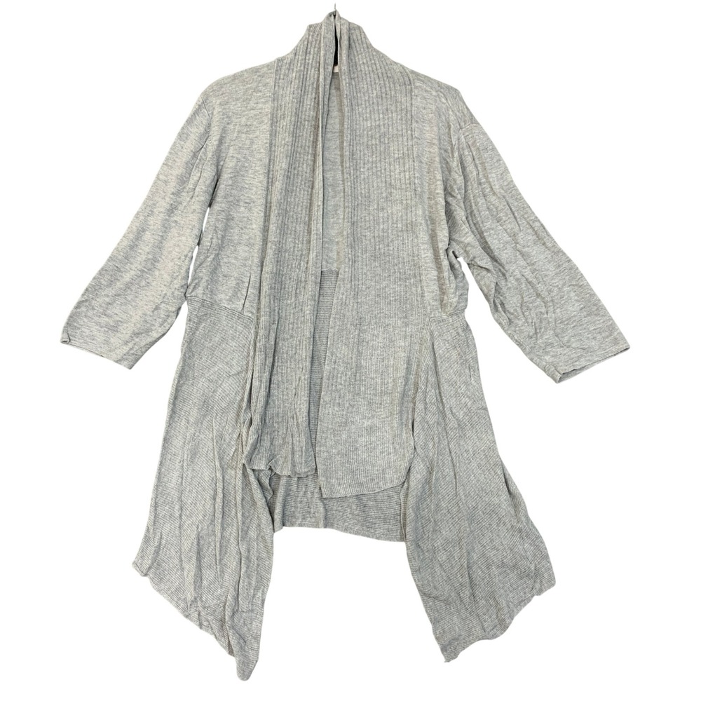 Kenar Woman Women's 3X Gray Draped Open Front Cardigan Viscose Knit Sweater